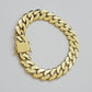 Real 10k Gold Bracelet 12mm Royal Miami Cuban Link 9 inch Men's 10kt Yellow Gold