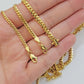 Real 18k Gold Chain Necklace Miami Cuban Link 2.5-4mm 18-26 Inch SOLID Men Women