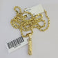 10k Gold Initial I Charm Rope Chain 16"-26" 2.5mm SET Necklace Alphabet Pendant