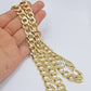 Real 10k Gold Chain Cuban Curb Link Necklace 20 Inch 10mm Solid 10kt Yellow Gold