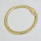 7mm 14k Gold Bracelet Miami Cuban Link 7"- 9 Inch Real 14kt Yellow Gold SOLID