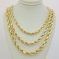 Real 10k Gold Rope Chain Necklace 6mm 7mm 8mm 20" -30 Inch Hollow 10kt For Male