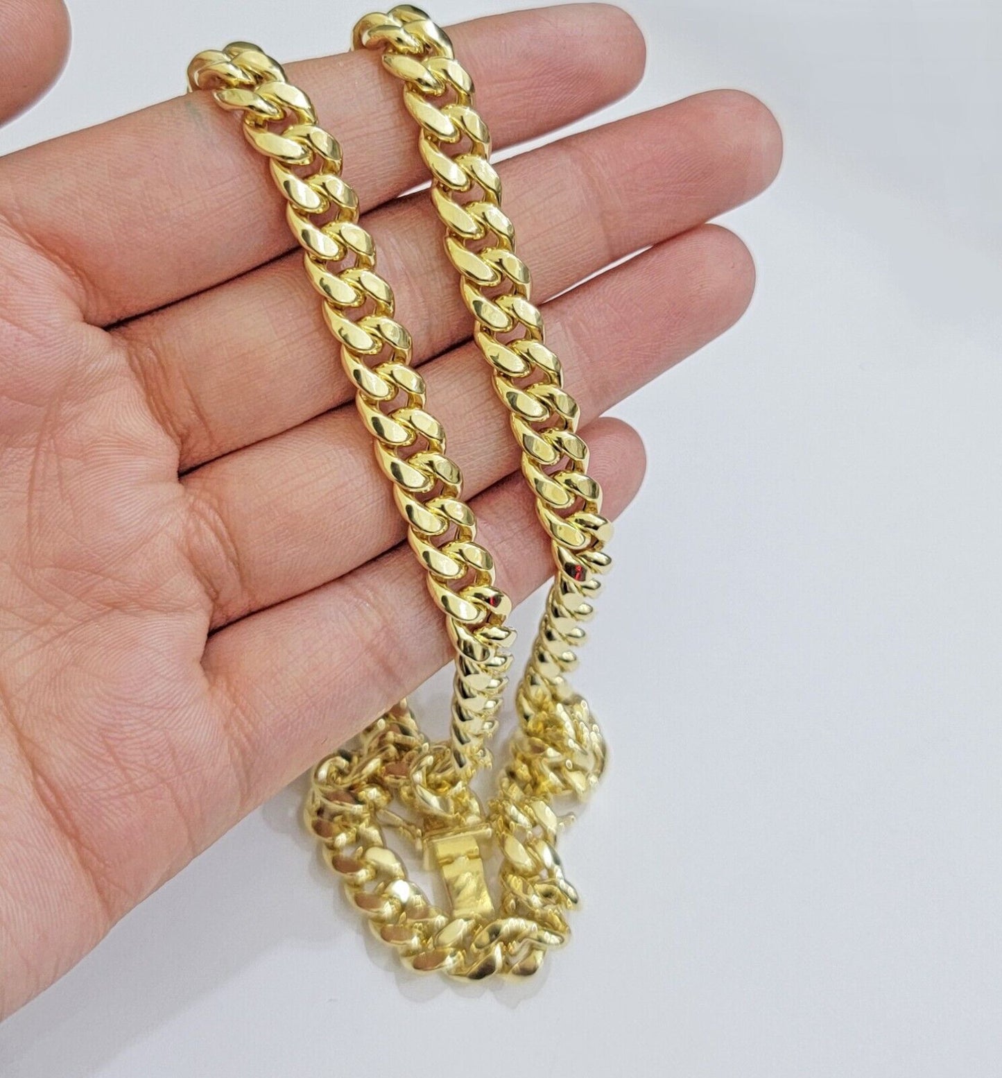 Real 10k Gold Necklace 8mm Miami Cuban Link Chain 26 Inch Men's 10KT STRONG LINK