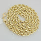 10K Yellow Gold Rope Chain Necklace 7mm 24 Inch REAL 10kt Diamond Cuts For Mens