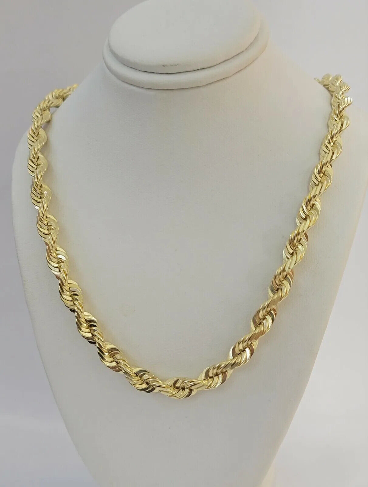 14k Yellow Gold Rope Chain Necklace SOLID 18-30 Inch 3mm-10mm Diamond Cuts, REAL