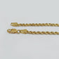 Solid 18k Gold Rope Chain Necklace 2mm 20'' Inch Real Men Women, 18ktYellow Gold