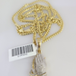 10K Solid Gold Miami Cuban Chain SET Diamond Praying Hands Charm 18"-26" 2.5mm