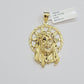 Real 10k Gold Charm Pendant Jesus Head 10kt Yellow Gold Genuine for Men's