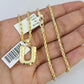 10k Gold Initial U Charm Rope Chain 16"-26" 2.5mm SET Necklace Alphabet Pendant