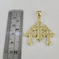 10k Jesus Triple Cross Charm Pendant Roman Religious REAL 10Kt Yellow Gold