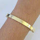 Real 10k Yellow Gold Bangle Bracelet For Ladies, Shiny And Solid 10kt Gold