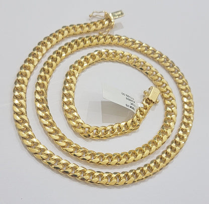 10k Yellow Gold Miami Cuban Link Chain Box Necklace 6mm 20-24 Inch Real SALE