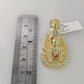 Real 10k Gold necklace & Pharoah Head charm pendant SET Chain 3mm Byzantine 28"