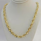 14k Yellow Gold Rope Chain Necklace SOLID 18-30 Inch 3mm-10mm Diamond Cuts, REAL