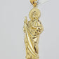 Real 10k Yellow Gold Charm Saint Juda Pendant Men's 3.5 Inch Jude the Apostle