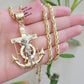 REAL 14k Gold Rope Necklace Anchor Charm Pendant SET SOLID 4mm 24 Inch Necklace