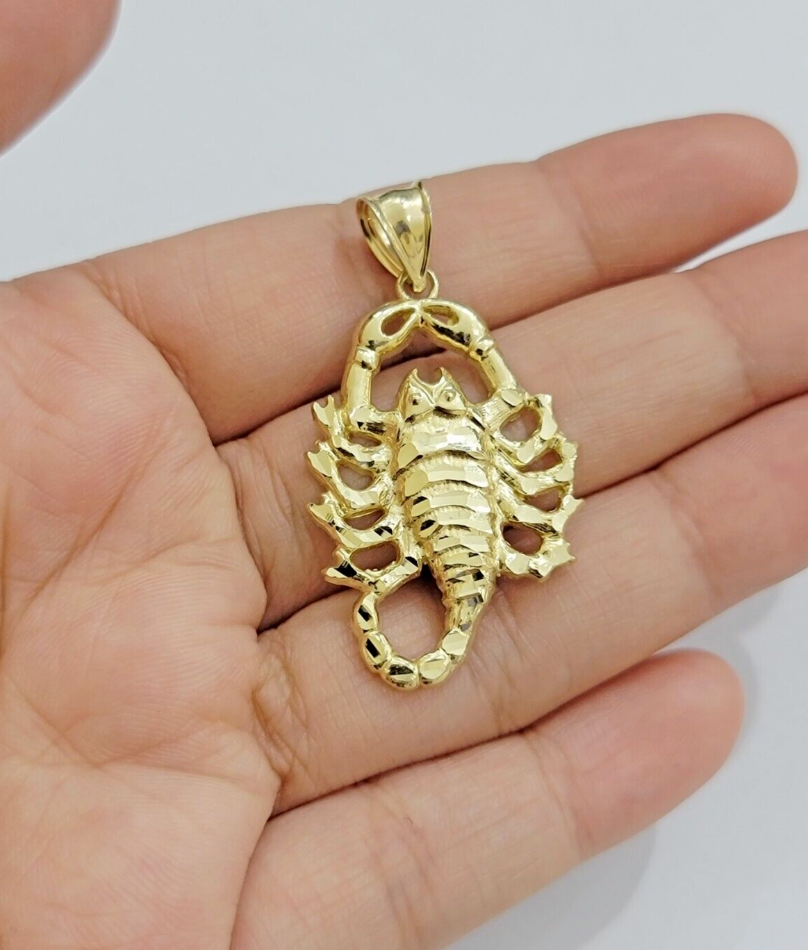 Real 10k Yellow Gold Charm Pendant Scorpio Zodiac Sign 10kt Genuine Men Women