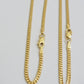 Solid 18k Yellow Gold Necklace Chain Miami Cuban Link 2mm 18"-24 Inch Real 18kt