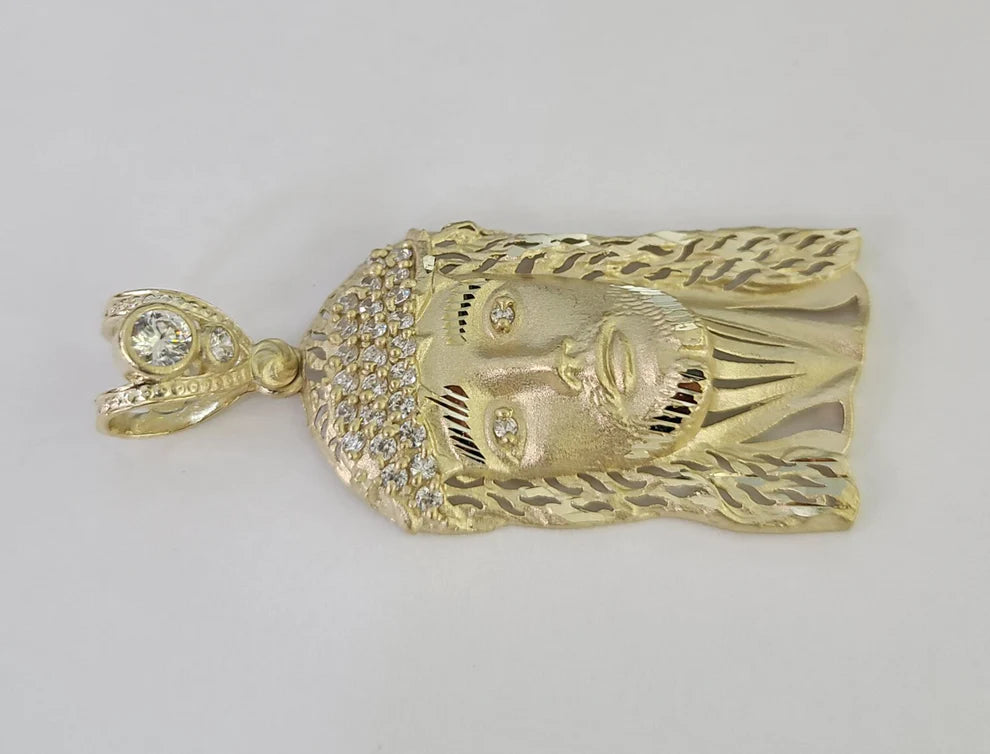 10k Jesus Head Charm Pendant Religious REAL 10Kt Yellow Gold