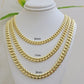 Real 10k Gold Chain Necklace Miami Cuban Link 7mm 20 - 30 Inch Men 10KT Box Lock