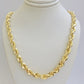 Real 14k Rope Chain Necklace 22 inch 7mm Diamond Cut Mens 14kt Yellow Gold SOLID