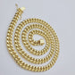 14k Gold Chain Necklace 22 Inch Miami Cuban Link 8mm Box Lock Real 14KT For Mens