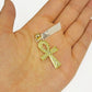 Real 10k Yellow Gold Ankh Cross charm Nugget Pendant 2 Inch For Men's 10 KT / AS