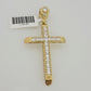 Real 10 k Yellow Gold Cross Charm Pendant With Cubic Zirconia Stone , Mens 10KT