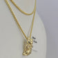 10K Solid Franco Chain Dog Pendant Charm Necklace 16"-22" 1mm Gold Ladies