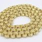 Real 10k Yellow Gold Box Byzantine Necklace 6.5mm 24" inch For Men 10kt Chain