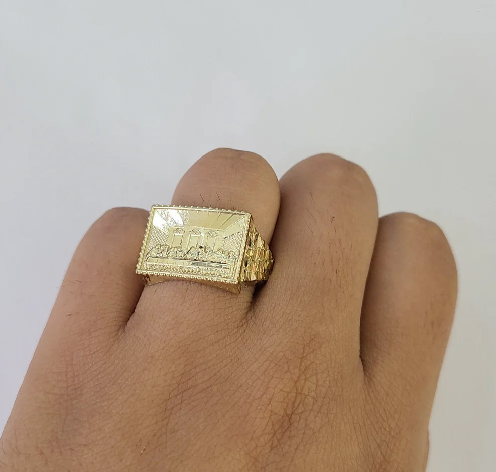 10k Last Supper Ring Casual Band Yellow Gold Genuine Brand New Religious