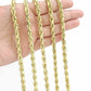 Real 10K Yellow Gold Rope Chain 8mm  Necklace  18-30'' Inches Lobster Lock 10kt