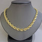 Real 10k Yellow Gold 8mm Rope Chain Necklace 18 in- 30 Inch Diamond Cuts 10kt