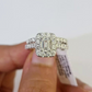 Real 14k White Gold Ring 2CT Diamond Engagement Wedding Ladies Band SET