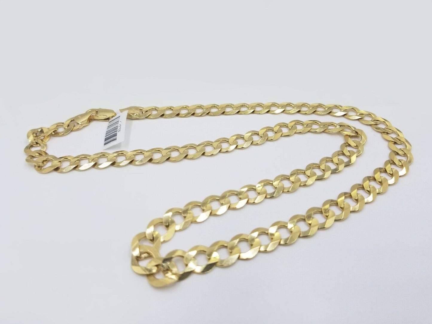 Real 10k Gold Chain Cuban Curb Link Necklace 20 Inch 10mm Solid 10kt Yellow Gold