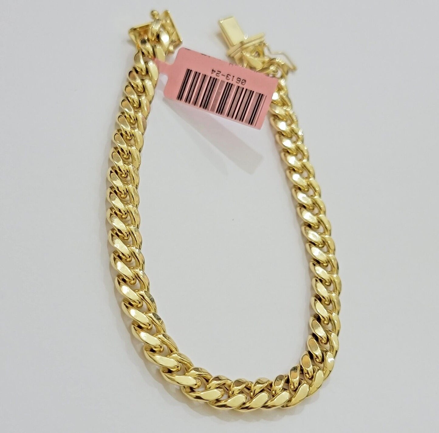 14k Yellow Gold Bracelet 8 Inch 7mm Miami Cuban Link With Box Lock REAL 14KT