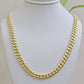 Real 10k Gold Chain Necklace Miami Cuban Link 7mm 20 - 30 Inch Men 10KT Box Lock