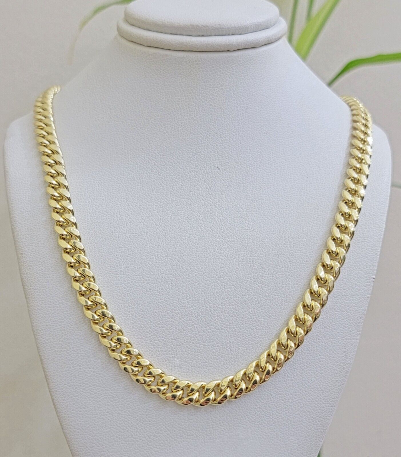 Real 10k Gold Chain Necklace Miami Cuban Link 7mm 20 - 30 Inch Men 10KT Box Lock