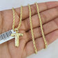10k Gold Initial T Charm Rope Chain 16"-26" 2.5mm SET Necklace Alphabet Pendant
