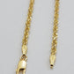 Solid 18k Yellow Gold Necklace Rope Chain 3mm 24'' Inch Real 18kt Men Women SALE