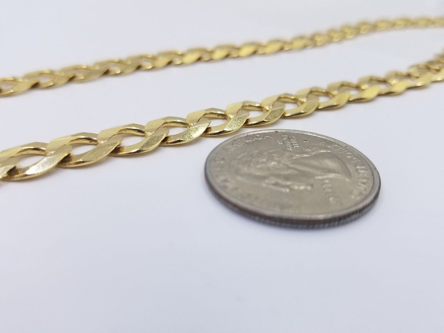 Real 10k Yellow Gold Necklace Cuban Curb Link Chain 10mm 26 inch Mens 10KT SOLID