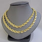 Real 10k Yellow Gold 8mm Rope Chain Necklace 18 in- 30 Inch Diamond Cuts 10kt