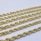 Real 14K Yellow Gold Rope Chain Necklace 5mm 22" 24" 26" inch for Men, Lobster