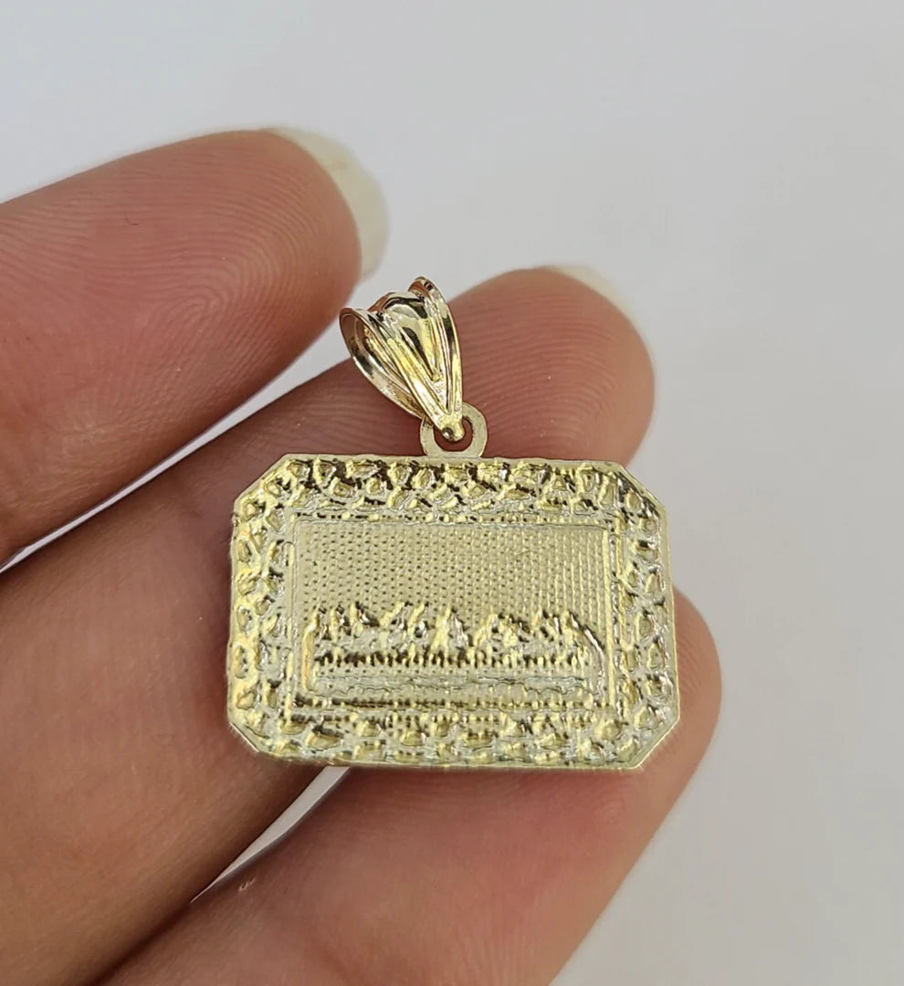 10k Last Supper Charm Pendant Nugget REAL 10Kt Yellow Gold Genuine