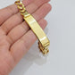 10k Gold Bracelet Id Name Plate Solid Yellow Gold 8Inch 8mm Cuban Curb Link REAL