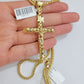 REAL 10k Gold Cross Pendant Franco Chain Necklace 20" - 26 Inch & Jesus Crucifix