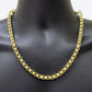 Real 10k Yellow Gold Chain Box Byzantine Necklace 7mm 22 inch 10kt For Mens