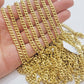 Real 10K Yellow Gold Chain Necklace Miami Cuban Link Chain 4.5mm 18" - 26'' Inch