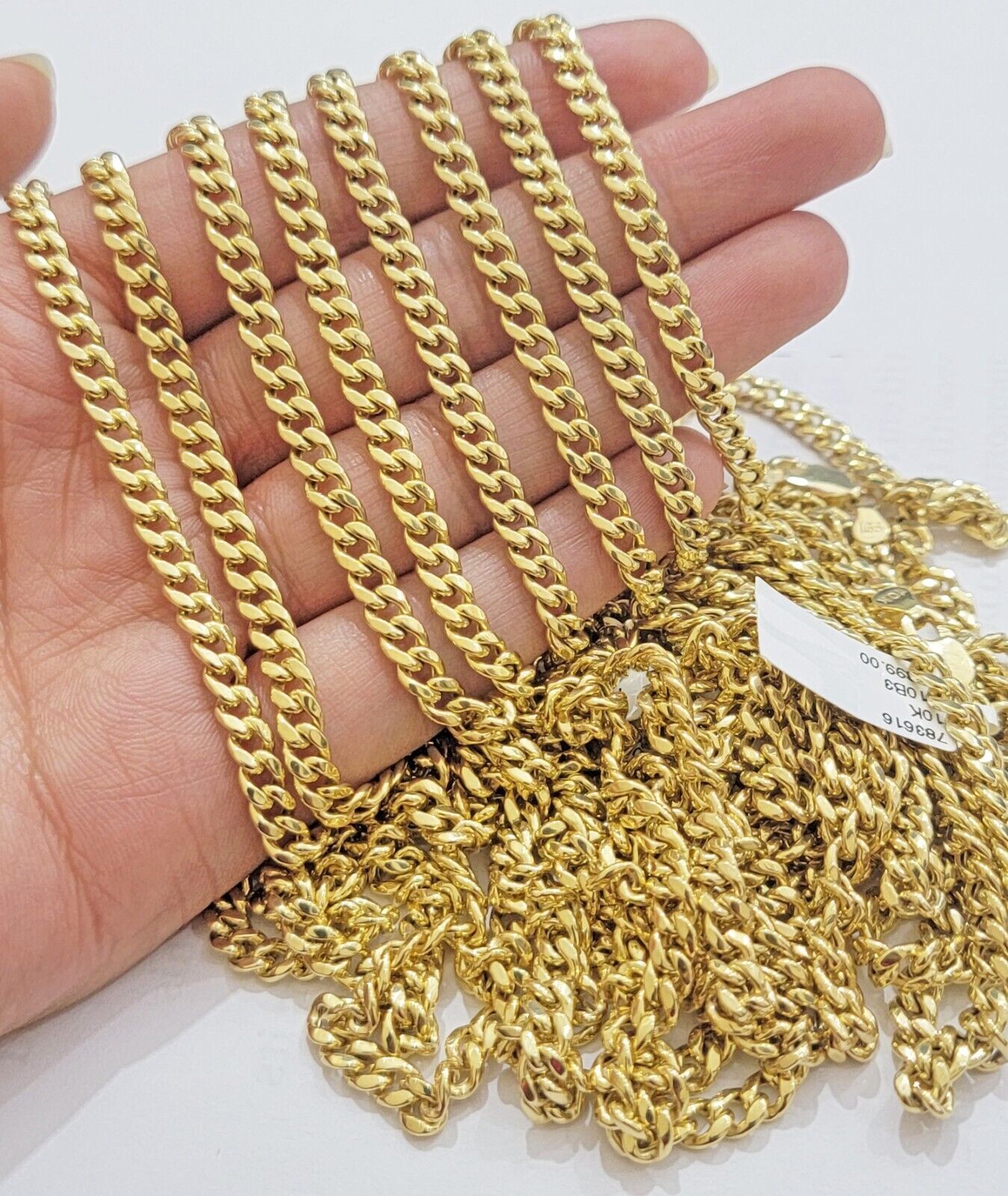 Real 10K Yellow Gold Chain Necklace Miami Cuban Link Chain 4.5mm 18" - 26'' Inch