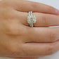 Real 14k White Gold Ring 2CT Diamond Engagement Wedding Ladies Band SET